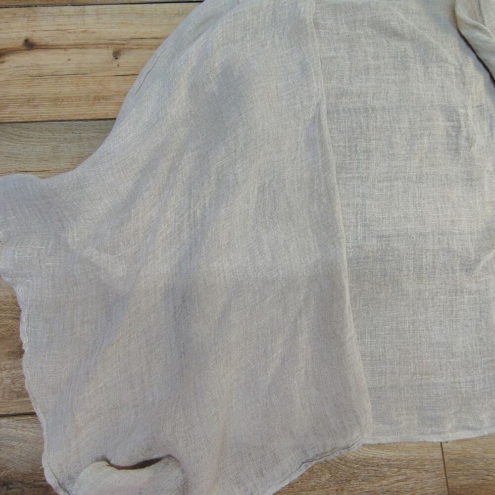 Pure Linen Gauze Kimono Cardigan Duster Wrap Coastal Grandmother Shrug Large - Picture 4 of 11